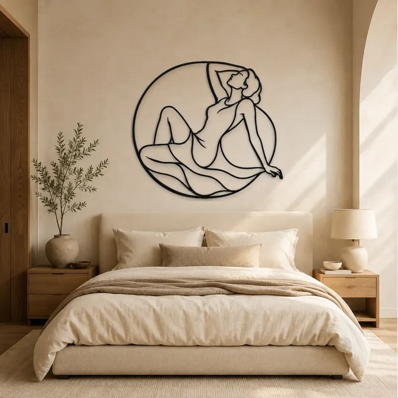 Reclining Curve Muse Metal Wall Art | Feminine Figure Wall Decor - lifestyle view 2