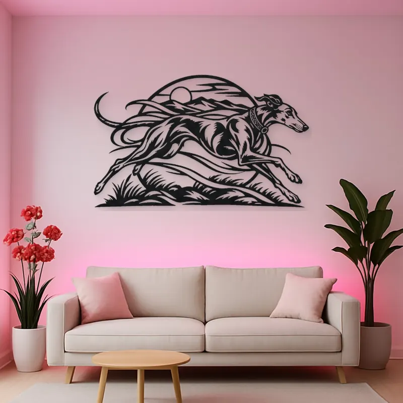 Greyhound Motion Metal Wall Art | Pet Lover Silhouette Decor