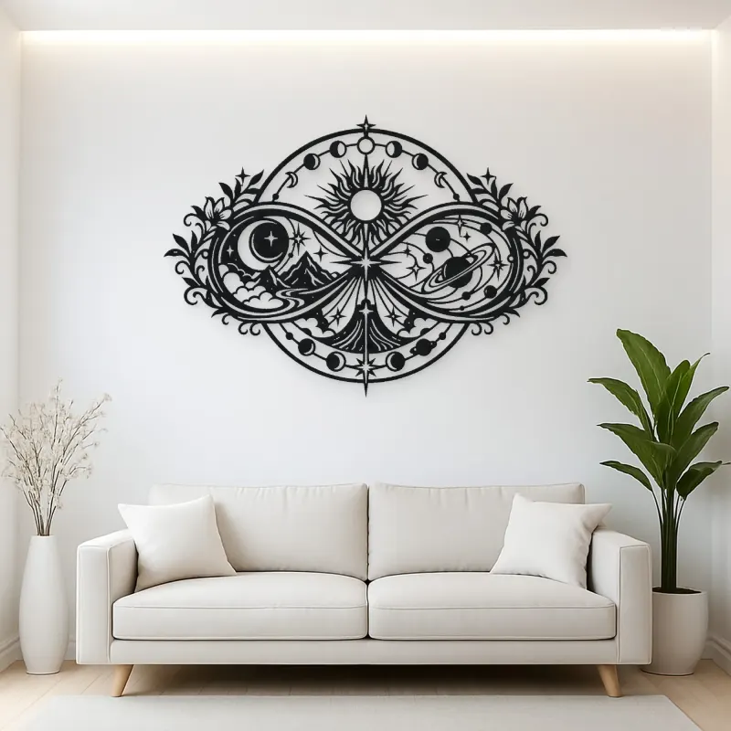 Infinite Celestial Loop Metal Wall Art | Celestial Boho Wall Decor
