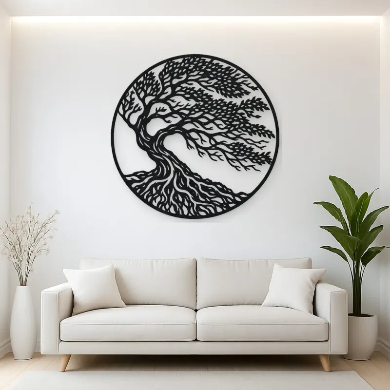 Windblown Tree Metal Wall Art | Botanical Metal Wall Decor