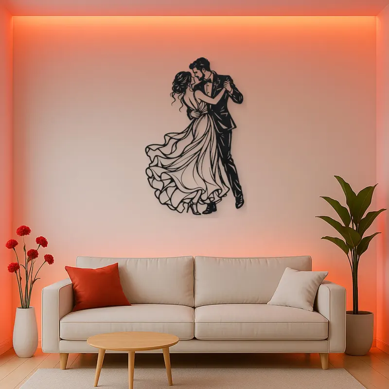 Wedding First Dance Metal Wall Art | Romantic Couple Decor
