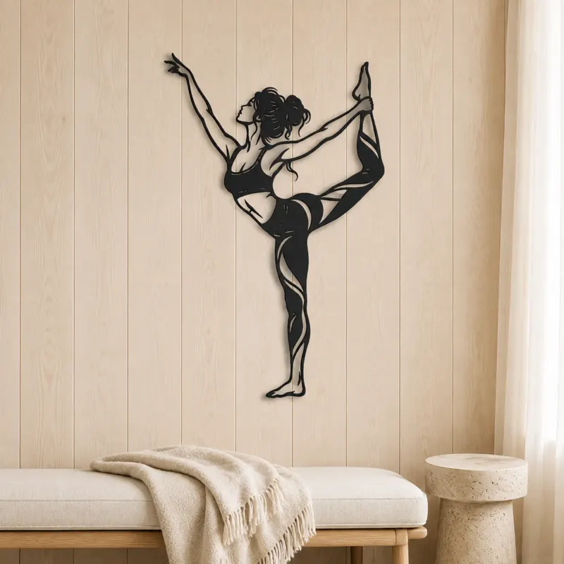 Dancer Pose Metal Wall Art | Movement Silhouette Decor - lifestyle view 5