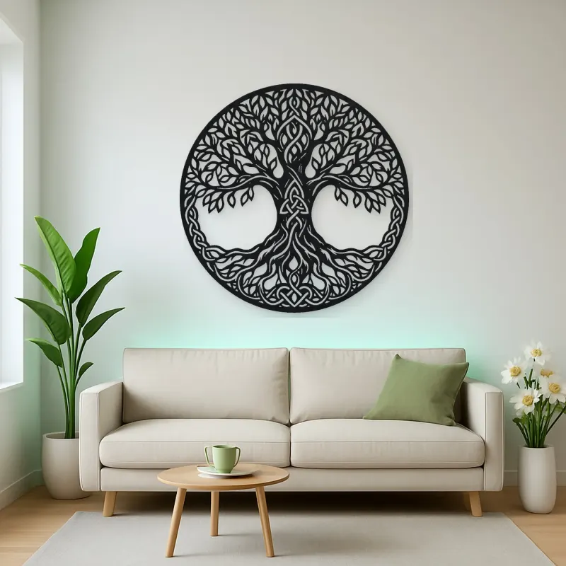 Celtic Roots Tree Metal Wall Art | Botanical Metal Wall Decor
