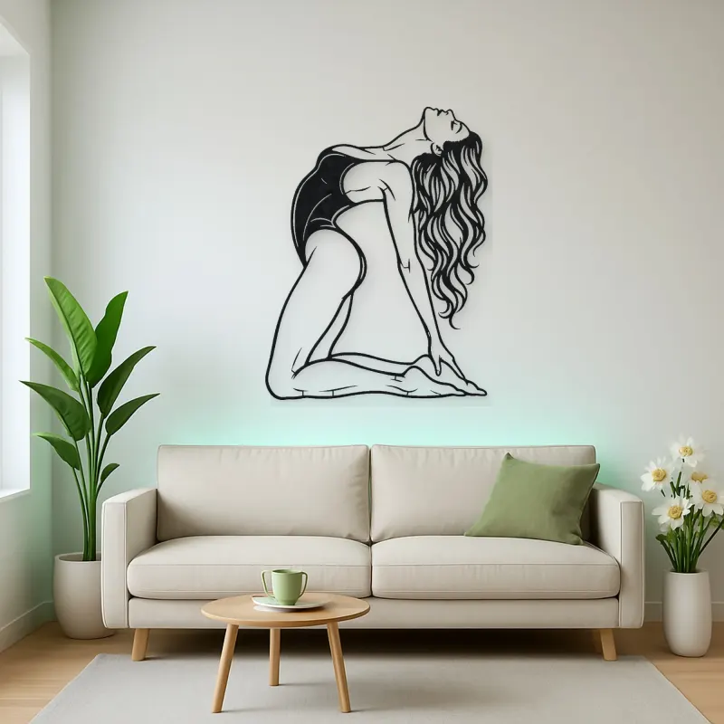 Arched Back Pose Metal Wall Art | Movement Silhouette Decor