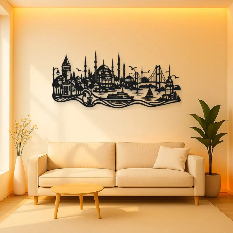 Istanbul Skyline Flow Metal Wall Art | Travel and City Wall Decor