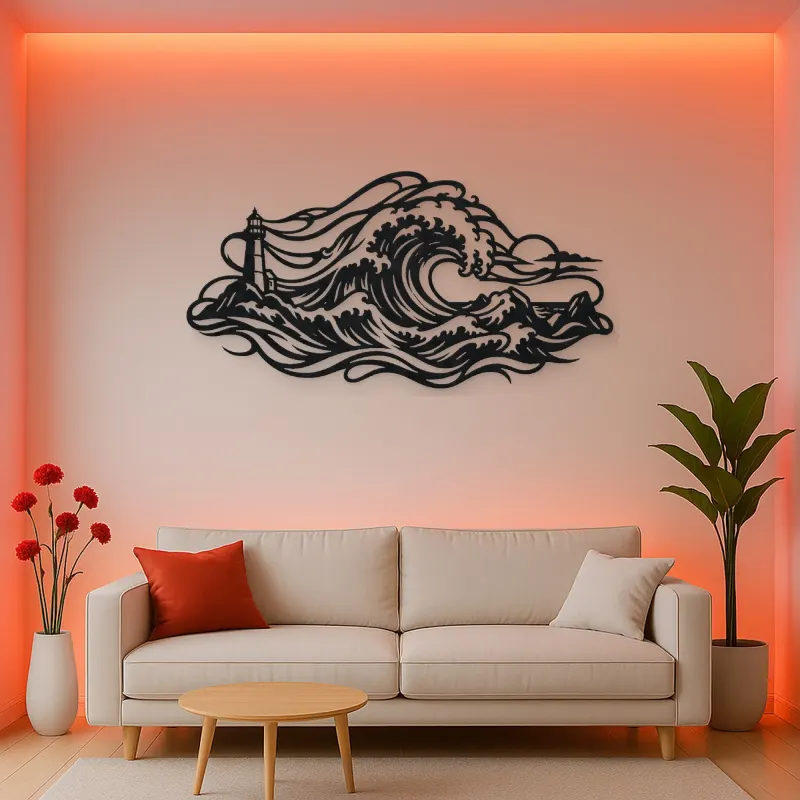 Storm Wave Crest Metal Wall Art | Coastal and Nautical Wall Decor