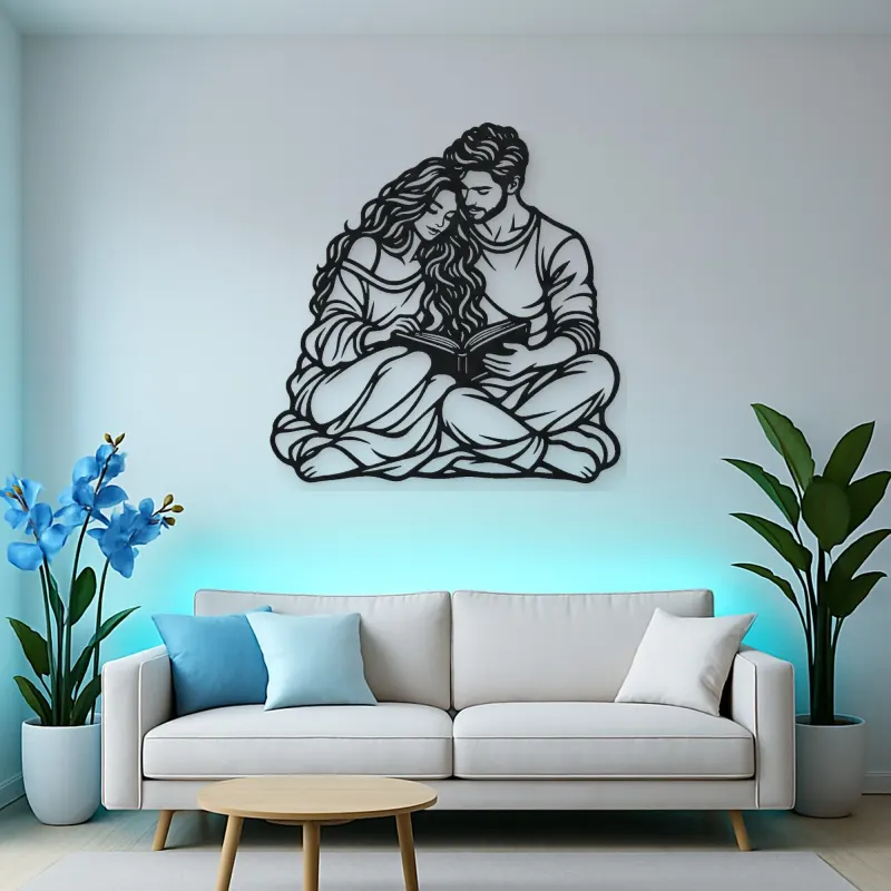 Reading Together Metal Wall Art | Cozy Home Metal Decor