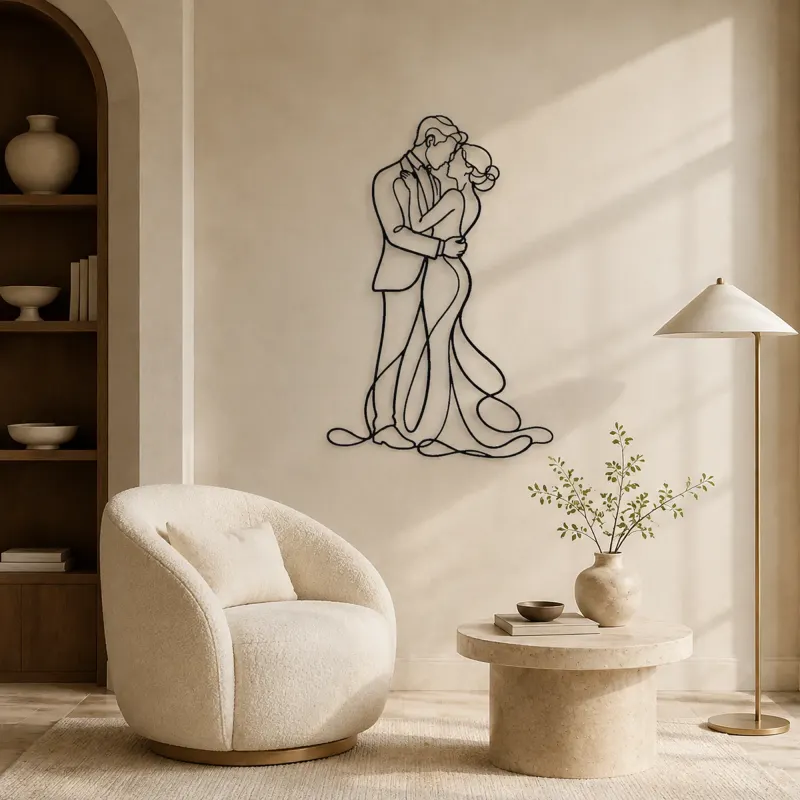 Elegant Evening Couple Metal Wall Art | Romantic Couple Decor - lifestyle view 5