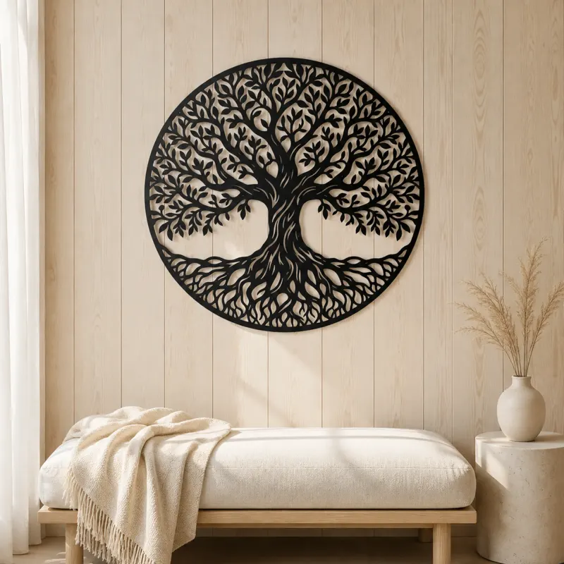 Classic Tree of Life Metal Wall Art | Botanical Metal Wall Decor - lifestyle view 5