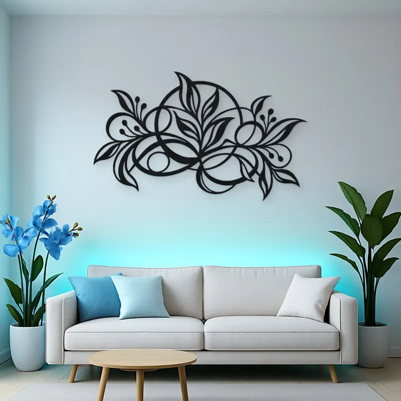 Botanical Abstract Fusion Metal Wall Art | Modern Abstract Metal Decor