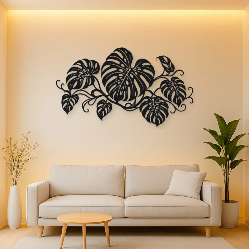 Monstera Leaf Rhythm Metal Wall Art | Botanical Metal Wall Decor
