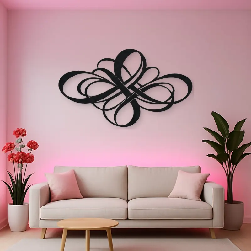 Modern Ribbon Knot Metal Wall Art | Modern Abstract Metal Decor