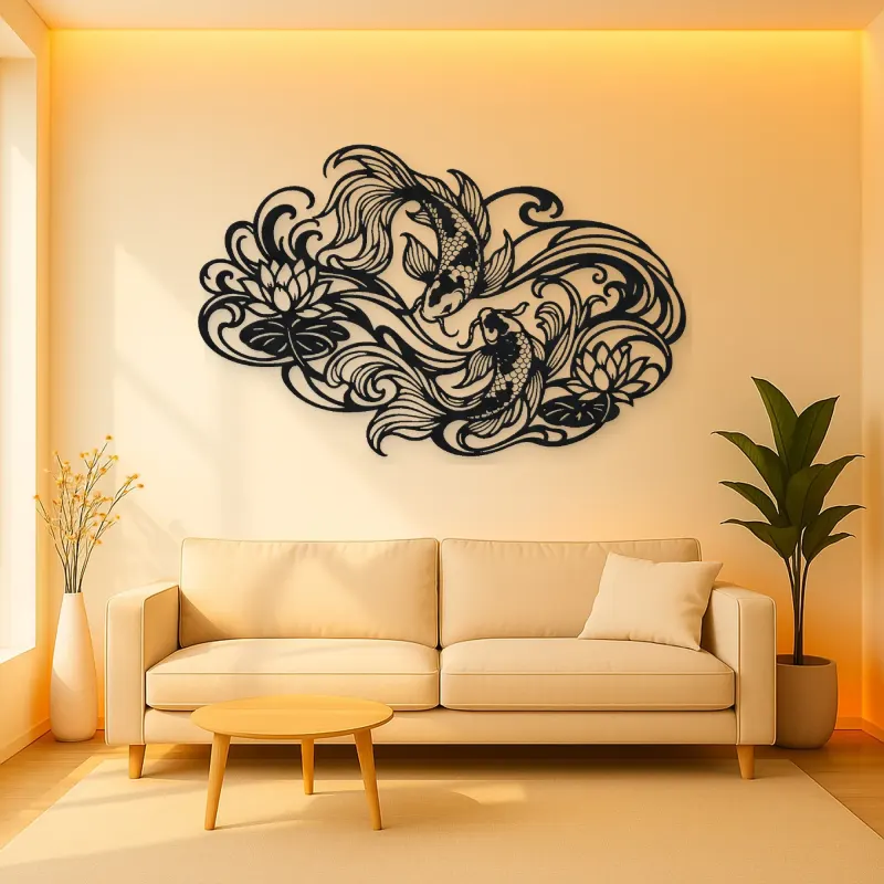 Koi Water Flow Metal Wall Art | Coastal and Nautical Wall Decor
