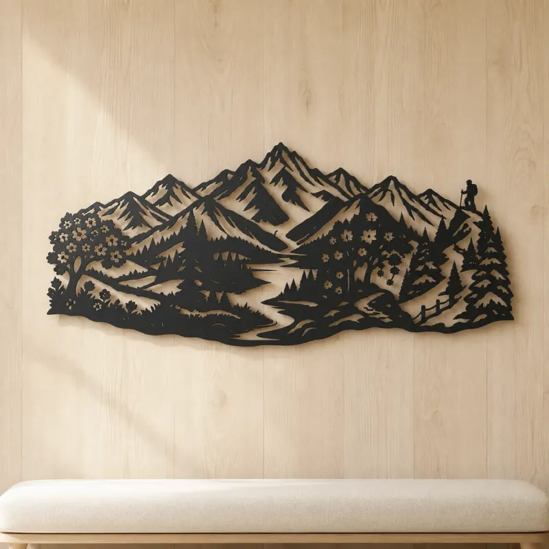 Four Seasons Peaks Metal Wall Art | Modern Abstract Metal Decor - lifestyle view 5