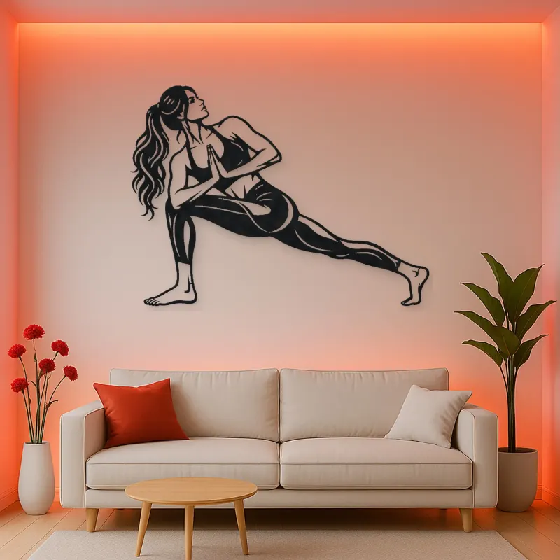 Twisted Lunge Metal Wall Art | Movement Silhouette Decor