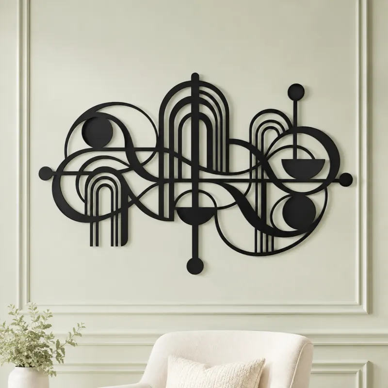 Mid-Century Arches Metal Wall Art | Modern Abstract Metal Decor - lifestyle view 2