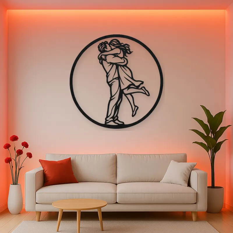 Long Distance Reunion Metal Wall Art | Romantic Couple Decor