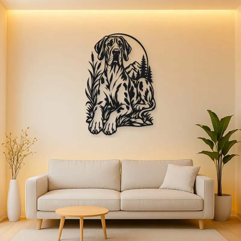 Great Dane Minimal Metal Wall Art | Pet Lover Silhouette Decor