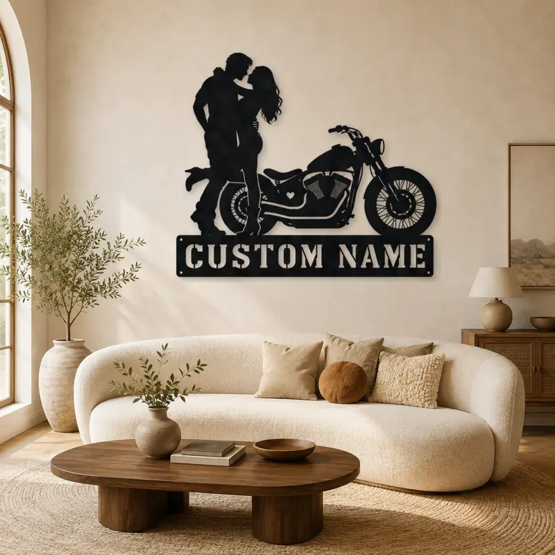 Décoration murale en métal personnalisée Romance Chopper avec Cœur
