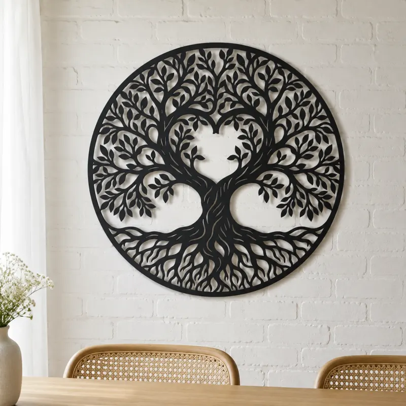 Heart Shaped Tree Metal Wall Art | Botanical Metal Wall Decor - lifestyle view 4