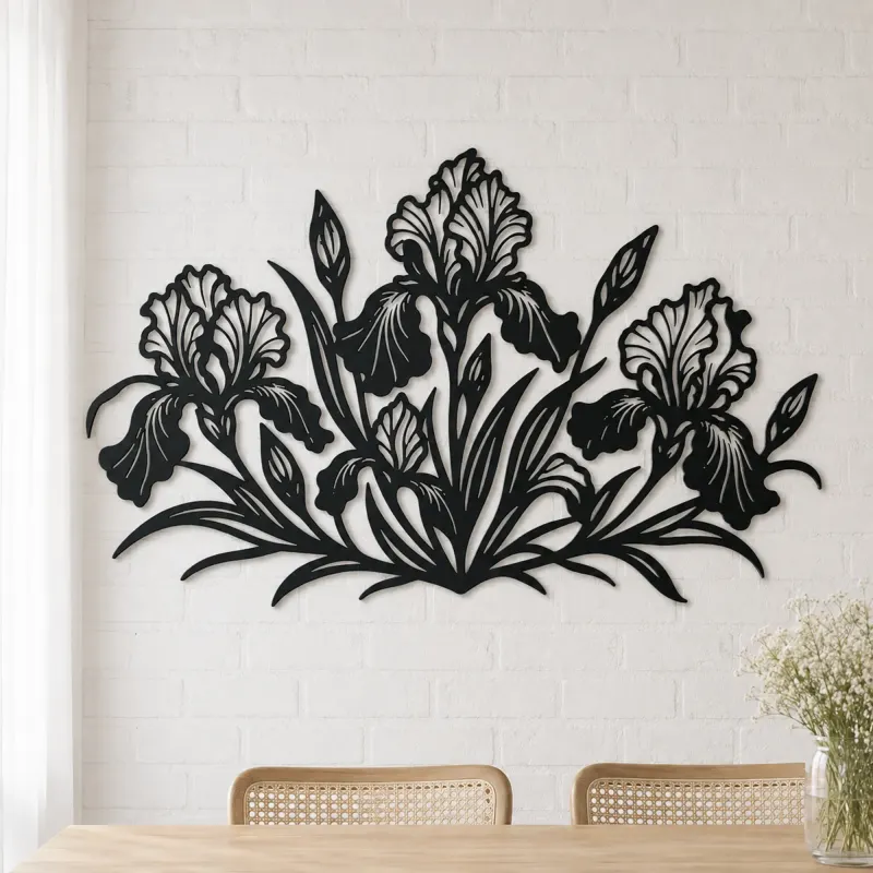 Iris Garden Metal Wall Art | Botanical Metal Wall Decor - lifestyle view 4