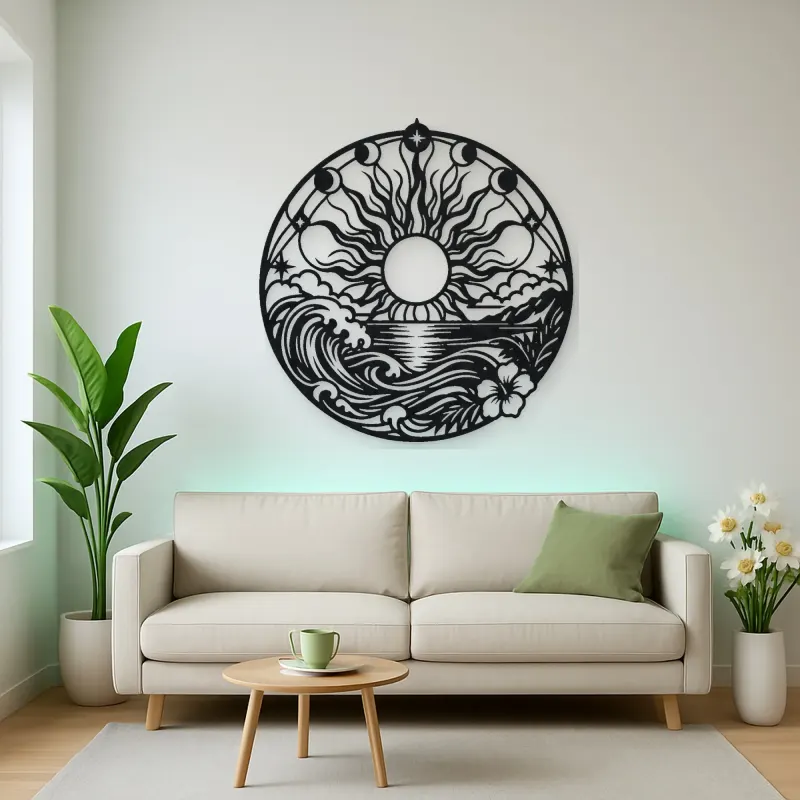 Sun and Ocean Metal Wall Art | Coastal and Nautical Wall Decor