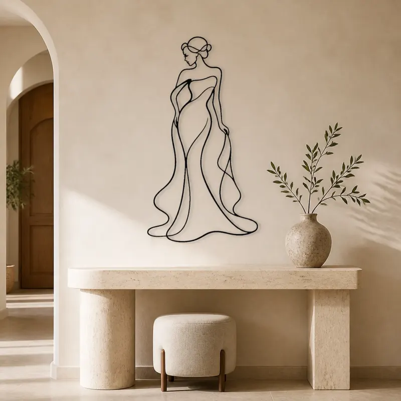 Timeless Feminine Muse Metal Wall Art | Feminine Figure Wall Decor - lifestyle view 3