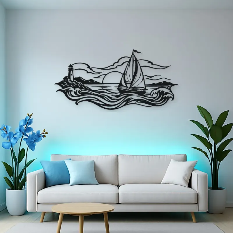 Sailboat Horizon Metal Wall Art | Coastal and Nautical Wall Decor