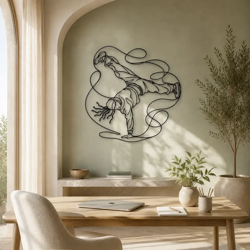 Breakdance Windmill Metal Wall Art | Dance Silhouette Wall Decor - lifestyle view 4