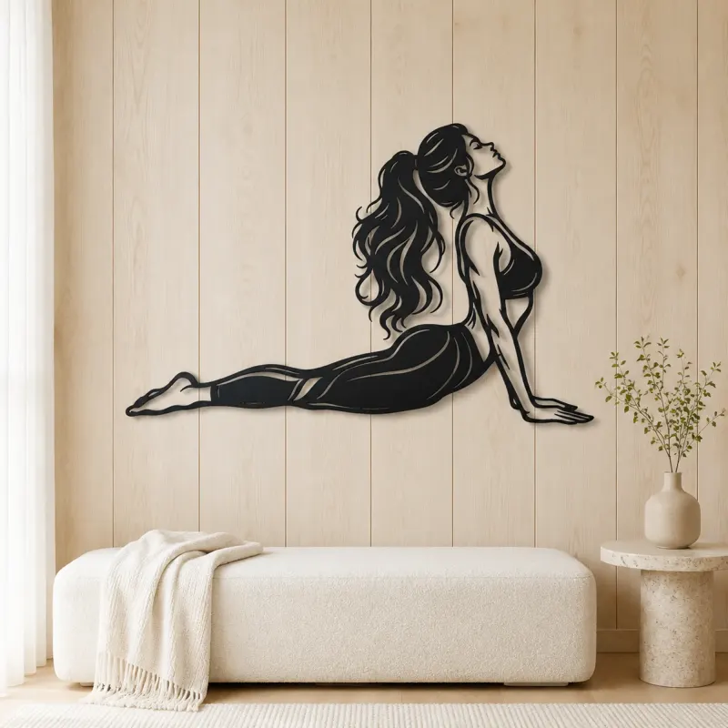 Cobra Pose Flow Metal Wall Art | Movement Silhouette Decor - lifestyle view 5