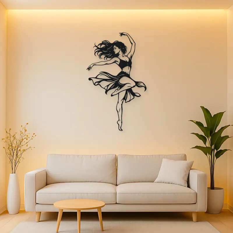 Contemporary Dance Turn Metal Wall Art | Movement Silhouette Decor