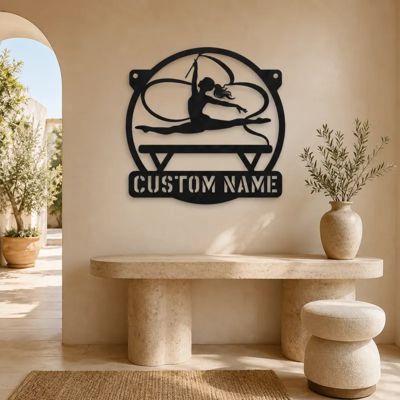 Personalized Rhythmic Gymnast Metal Wall Art with Ribbon - lifestyle view 3
