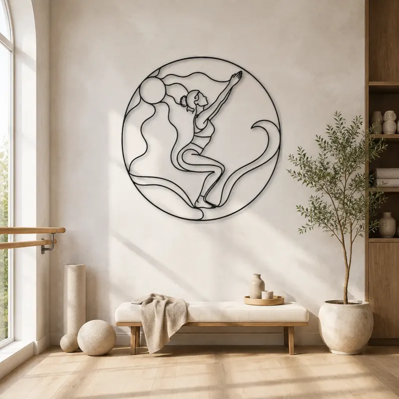 Décoration murale en métal Chair Pose Power | Décor mural yoga et méditation