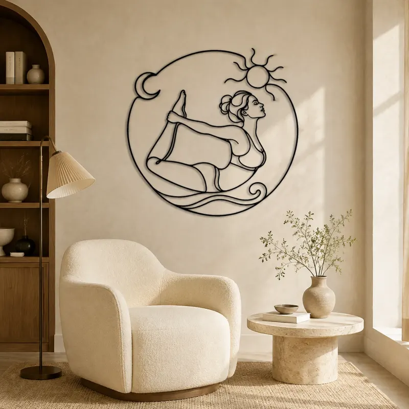 Bow Pose Energy Metal Wall Art | Yoga and Meditation Wall Decor - lifestyle view 5