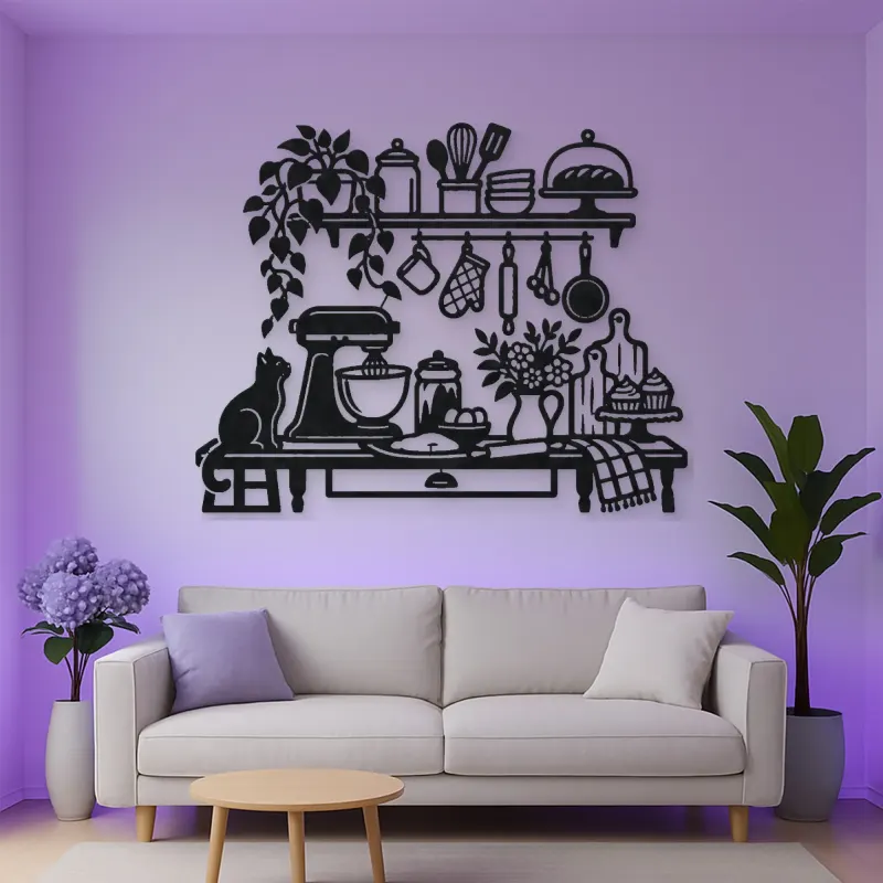 Baker Kitchen Line Metal Wall Art | Cozy Home Metal Decor