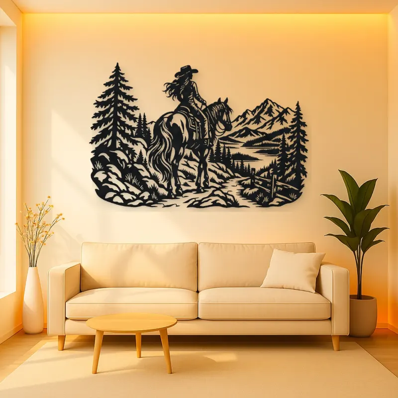 Rider on Trail Metal Wall Art | Equestrian Wall Decor