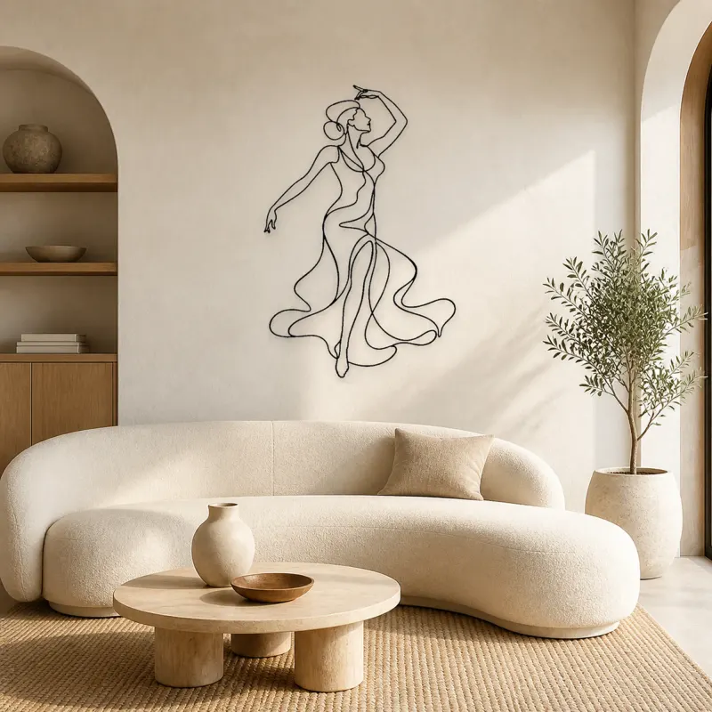 Sensual Line Dancer Metal Wall Art | Dance Silhouette Wall Decor - lifestyle view 3