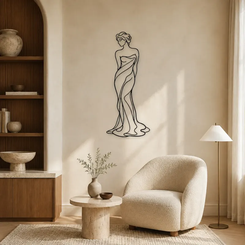 Classical Venus Line Metal Wall Art | Classical Figure Wall Decor - lifestyle view 5