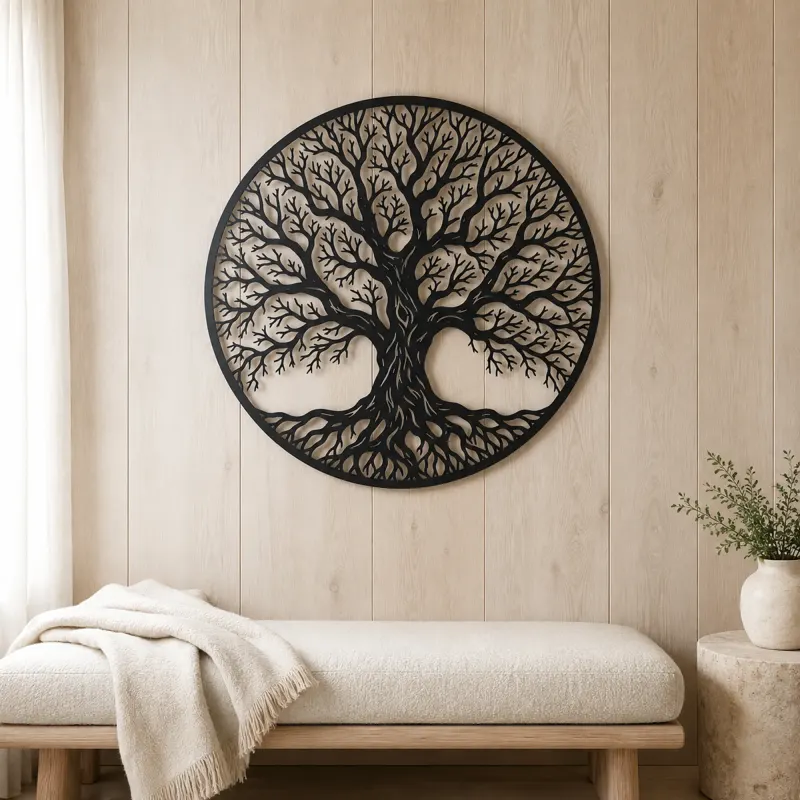 Winter Bare Tree Metal Wall Art | Botanical Metal Wall Decor - lifestyle view 5