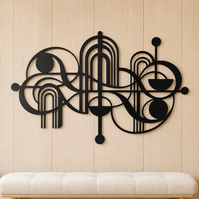 Mid-Century Arches Metal Wall Art | Modern Abstract Metal Decor - lifestyle view 5