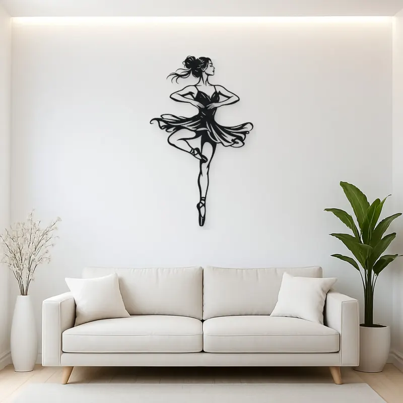 Ballet Pirouette Metal Wall Art | Movement Silhouette Decor