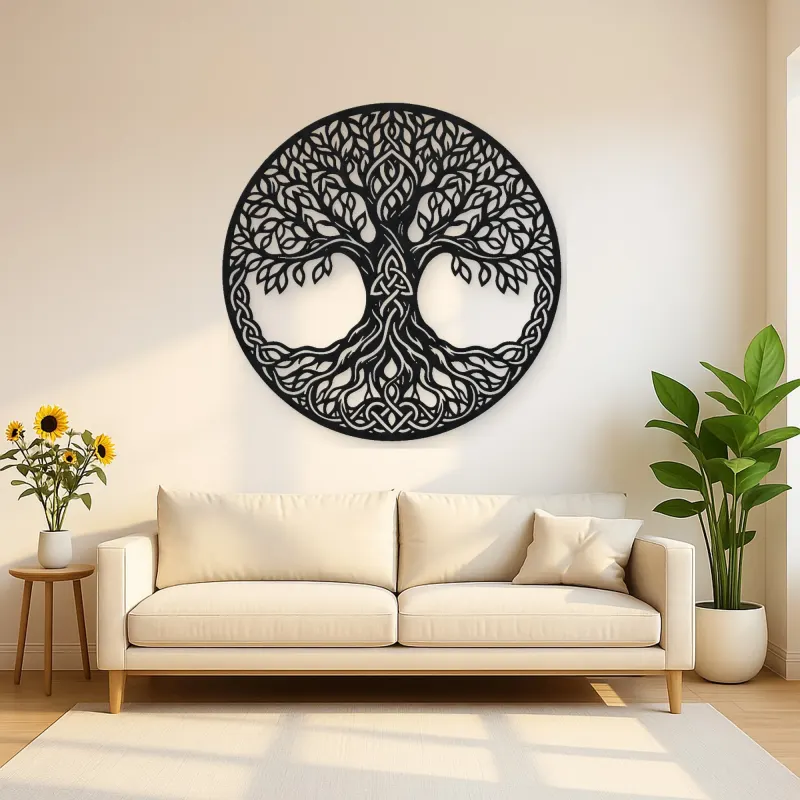 Celtic Roots Tree Metal Wall Art | Botanical Metal Wall Decor