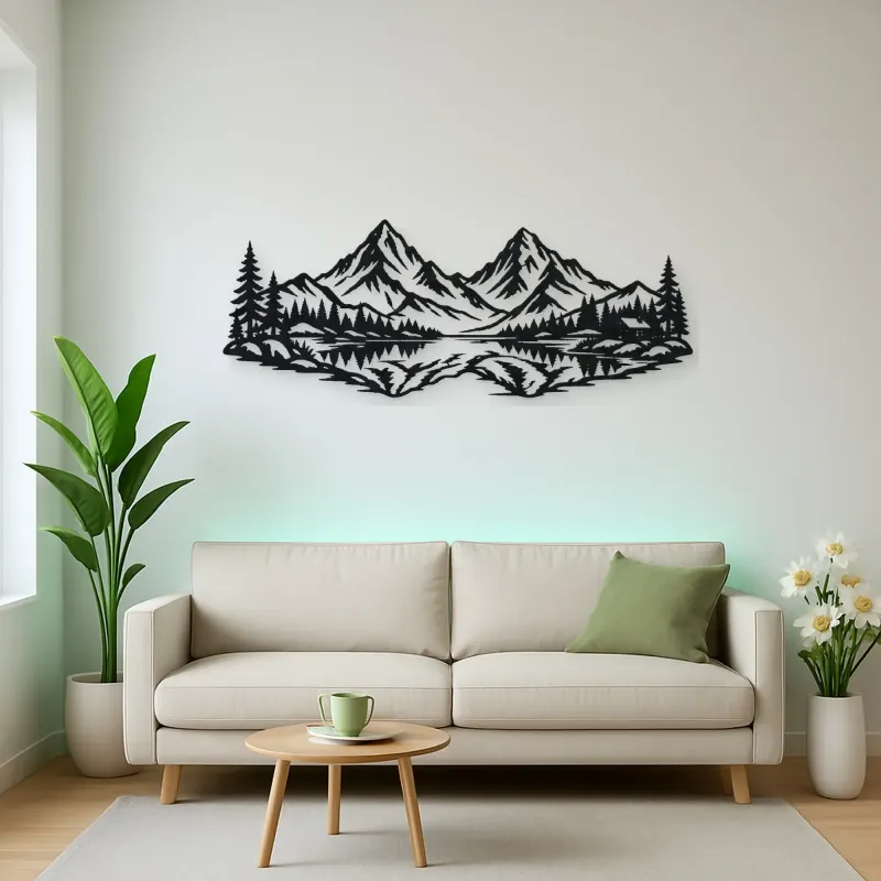 Twin Peaks Reflection Metal Wall Art | Modern Abstract Metal Decor