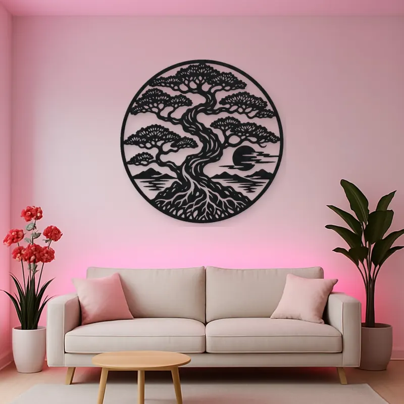 Bonsai Balance Metal Wall Art | Botanical Metal Wall Decor