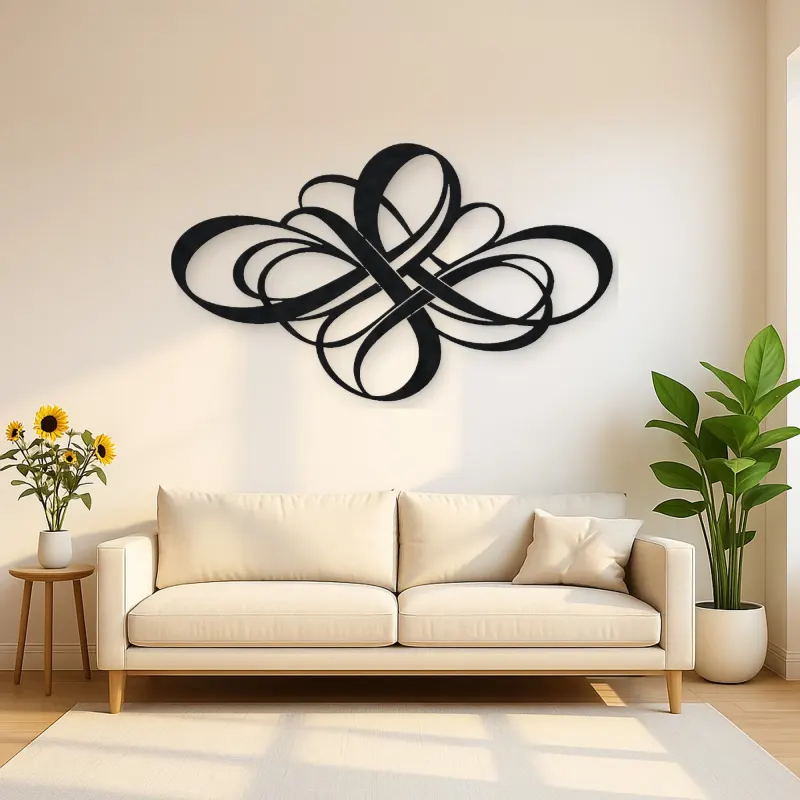 Modern Ribbon Knot Metal Wall Art | Modern Abstract Metal Decor