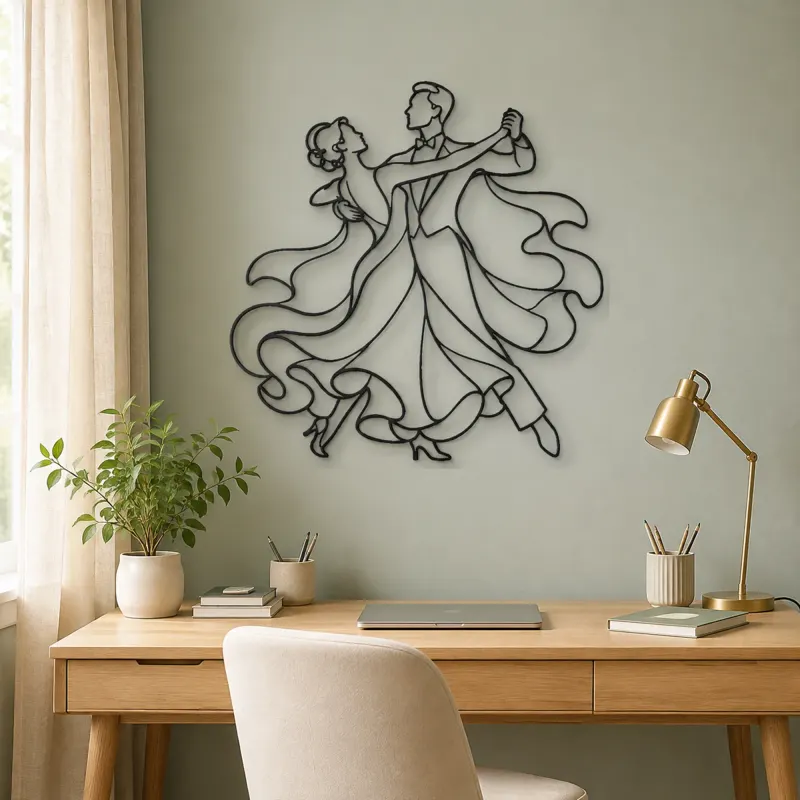 Ballroom Waltz Pair Metal Wall Art | Couple Dance Wall Decor - lifestyle view 4