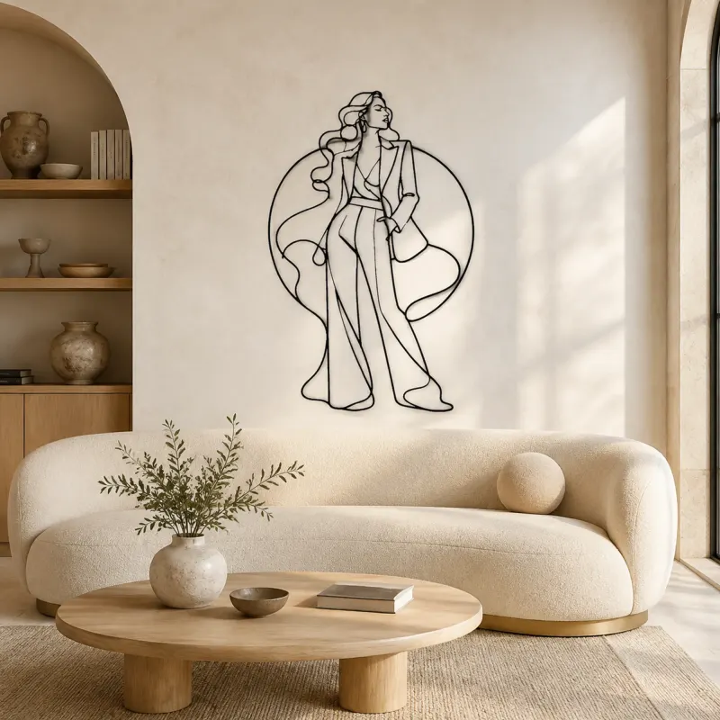 Décoration murale en métal Pose de Mode en Studio | Décor Mural Figure de Mode