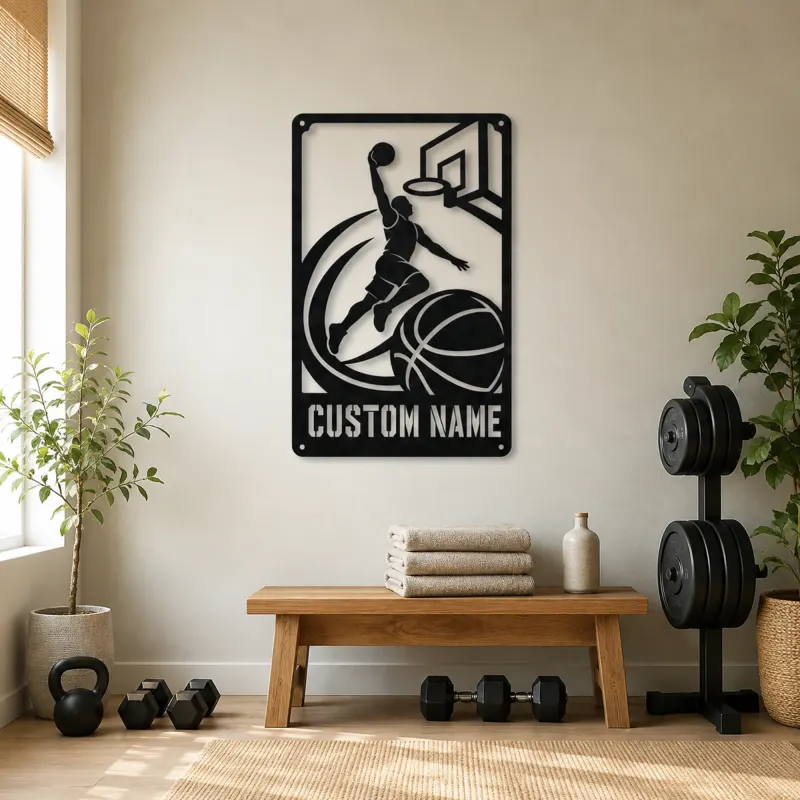 Personalized Basketball Dunk Metal Wall Art - lifestyle view 4