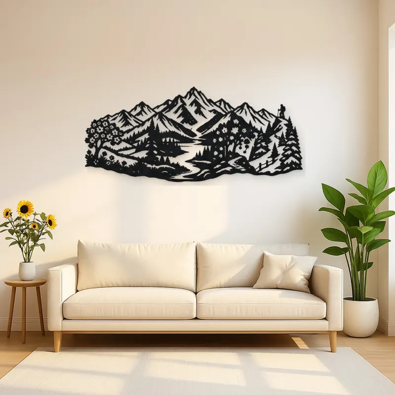 Four Seasons Peaks Metal Wall Art | Modern Abstract Metal Decor
