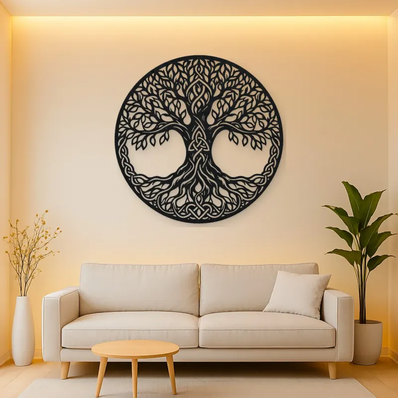 Celtic Roots Tree Metal Wall Art | Botanical Metal Wall Decor